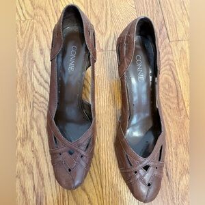 Connie Women's Brown Leather Heels - Size 9.5